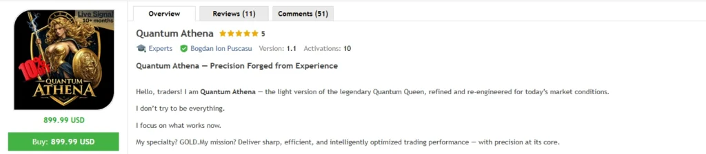 Quantum Athena EA MT5 reviews