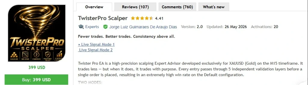 TwisterPro Scalper MT5 - MQL5