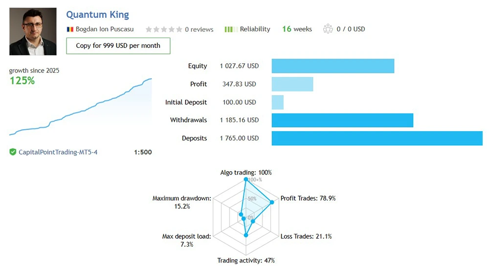 Quantum King MT4 live signal
